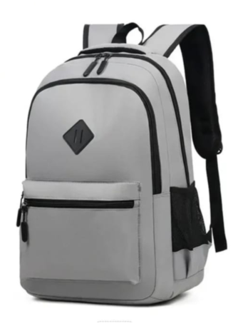 Stylish Grey Backpack with Black Accents